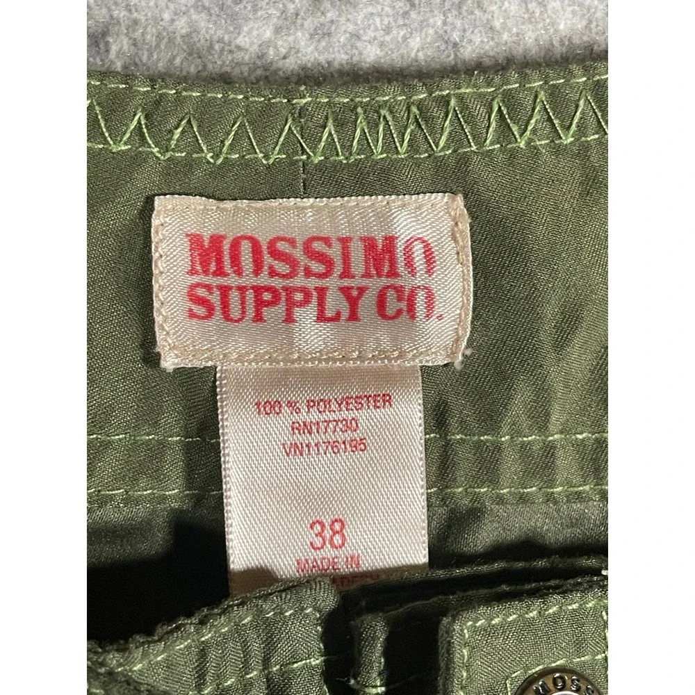 Mossimo Supply Co Mens Olive Green Board Shorts Size 38 Cargo Pocket Swim Trunks